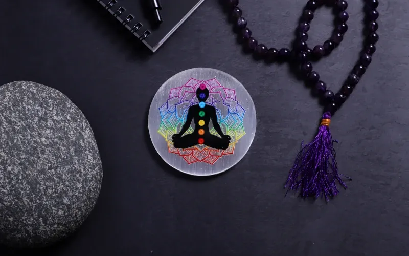 7 Chakra Selenite plate | Healing
